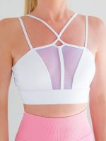 White sports bra with mesh, sexy design