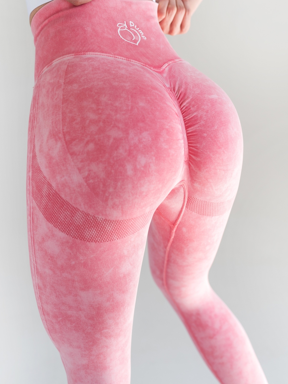 Ροζ, αθλητικό κολάν χωρίς ραφές με εφέ διαμόρφωσης