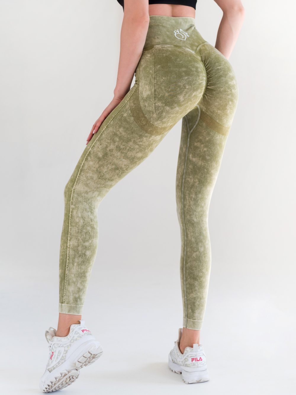 Green seamless leggings, ladies sports leggings