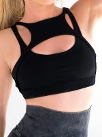 Black sports bra, padded bra