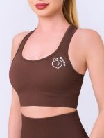 sutien sport fără cusături, material rips, cu căptușeală