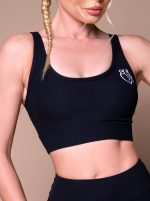 Black sports bra with criss cross ties