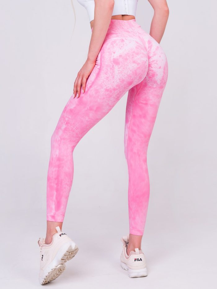 Formáló, varrásmentes, rózsaszín, magas derekú leggings a Peach Pump-tól