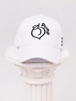 Peach Pump cap with visor in white