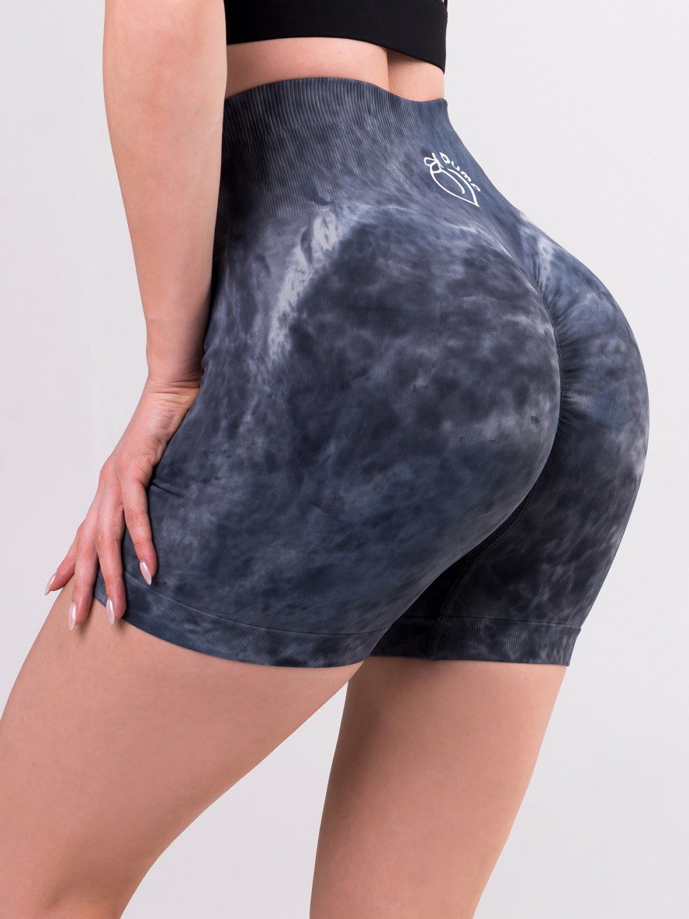 Graphite short leggings with high waist and shaping effect