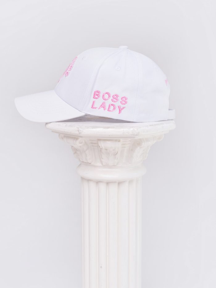 Boss Lady, modern baseball cap with visor and Peach Pump logo