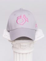 Grey cap with visor, My standards are too high, pink logo