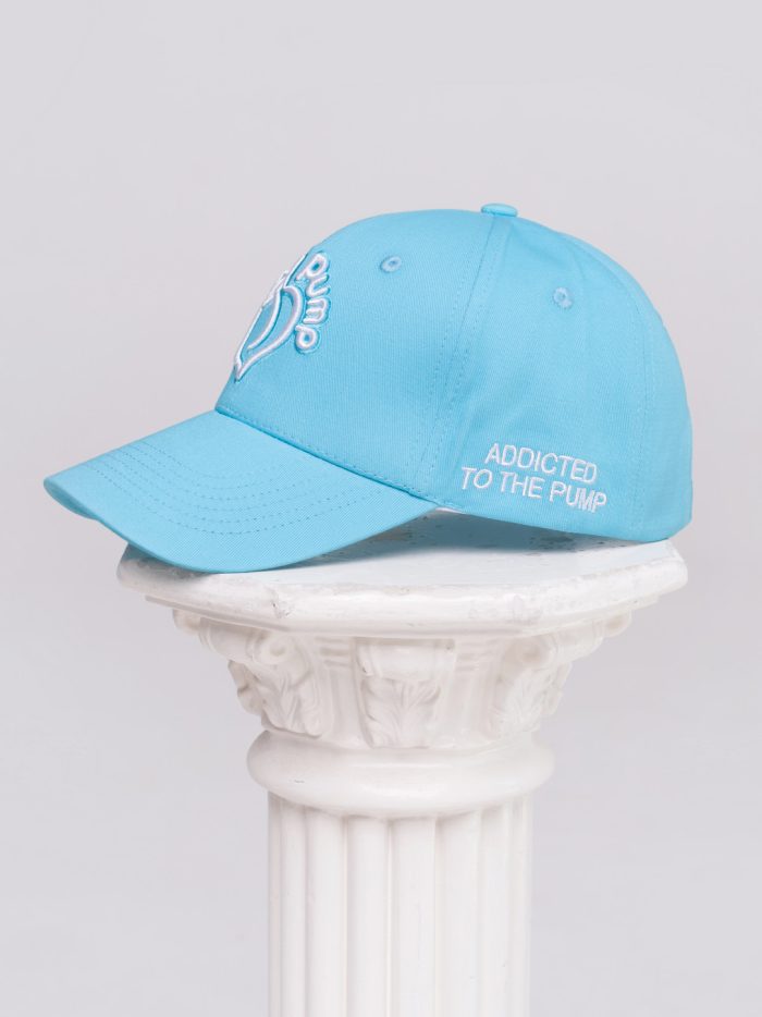 Baby blue cap with visor Peach Pump