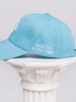 Baby blue hat with visor Peach Pump, Addicted to the pump