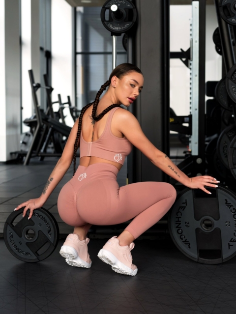 Spectacular women's sports leggings for fitness in the color "Ash of roses"