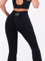 Thick flared leggings in black by Peach Pump