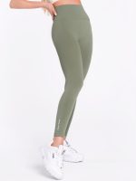 Seamless light green leggings with shaping effect and high waist