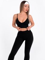 Black bustier with deep V neckline and lifting pads