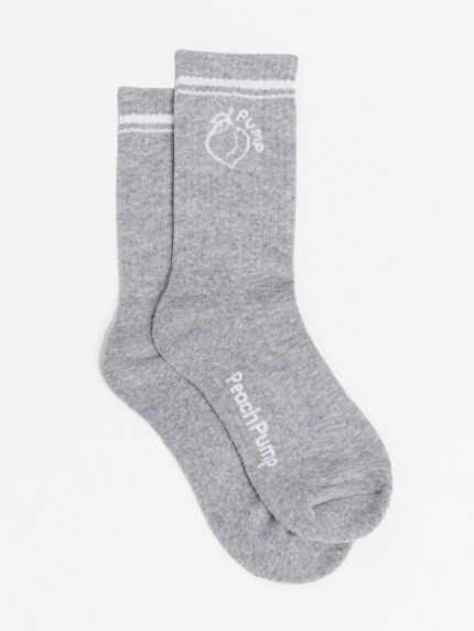 Sive sportske čarape s bijelim linijama Peach Pump