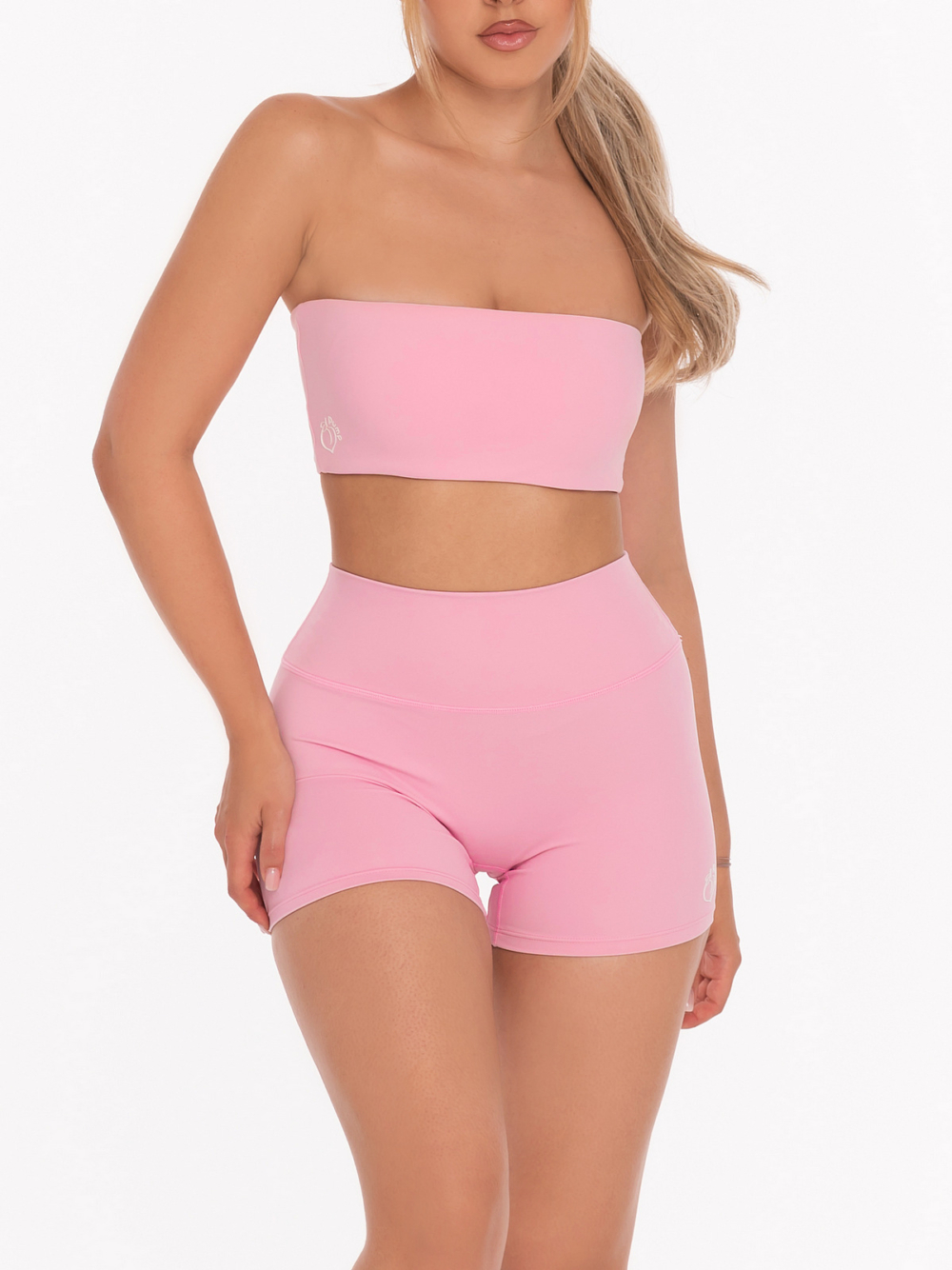 Ženske ružičaste tajice za vježbanje i jogu srednjeg struka