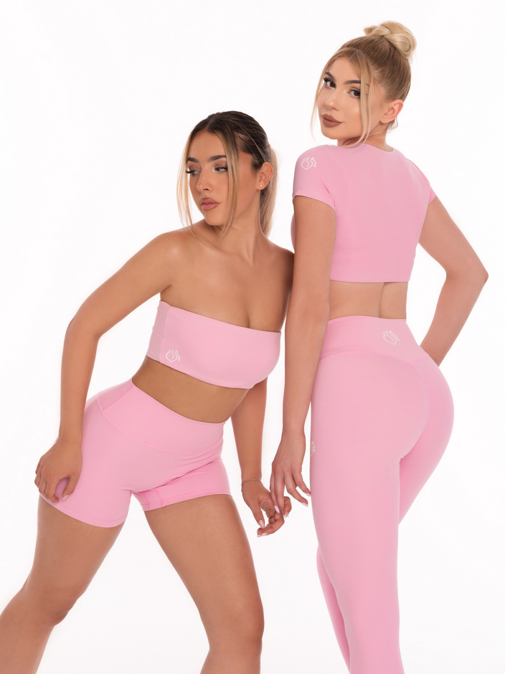 Ροζ αθλητικό γυναικείο κολάν με κανονική μέση από μαλακό, ελαστικό ύφασμα