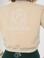 Бежово спортно късо яке с бродерия Peach Pump