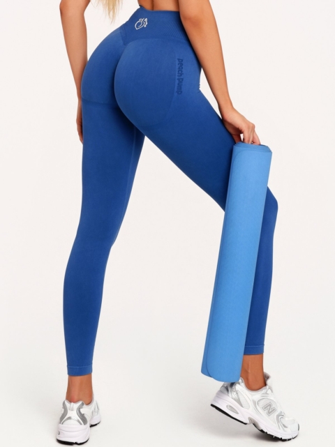 Blue leggings with a lifting effect and a comfortable fit.