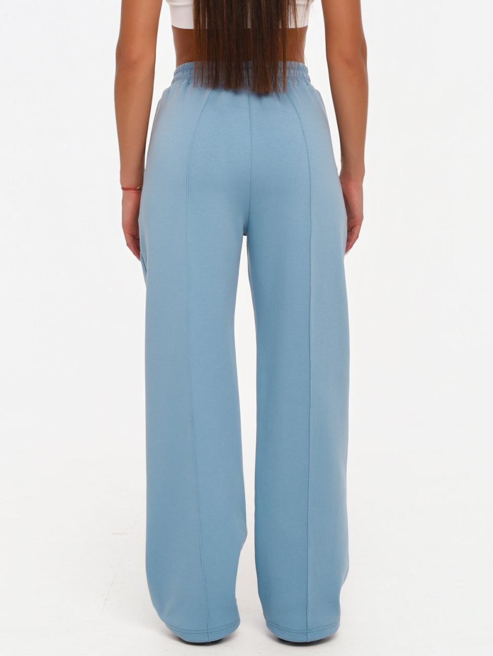 Light blue cotton-blend joggers with a comfortable relaxed fit.