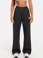 Women's graphite black cotton-blend joggers for everyday wear.