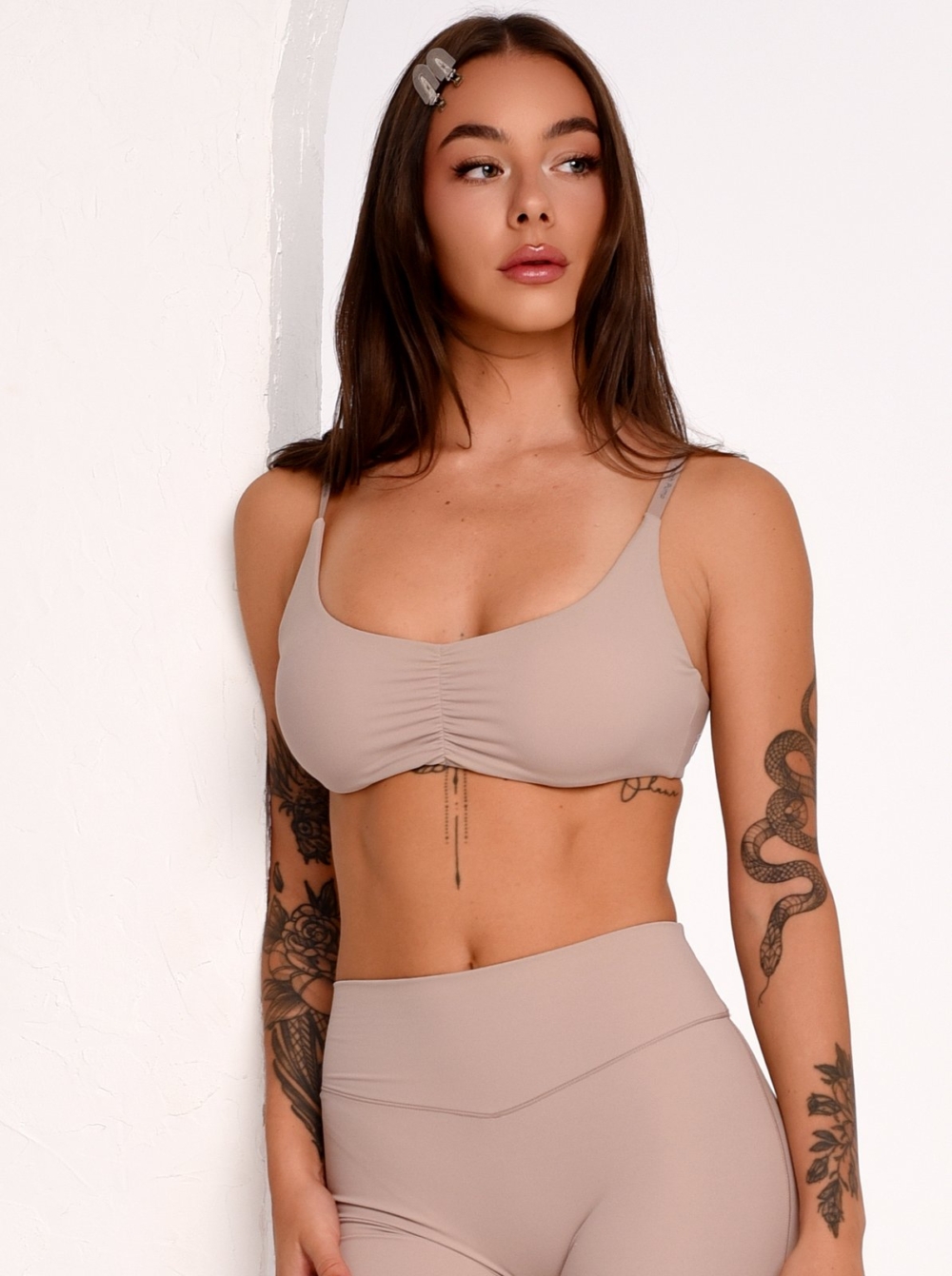 Beige Bra with Super Push-Up Padding and a Feminine Shaping Design.
